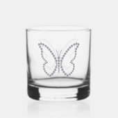 Diamond Elegant Butterfly Personalisiert Whiskyglas (Rückseite)