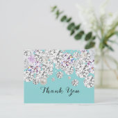 Diamond elegante Danksagkarte Postkarte (Stehend Vorderseite)