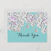 Diamond elegante Danksagkarte Postkarte (Vorne/Hinten)