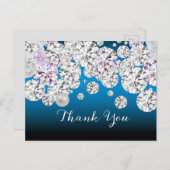 Diamond elegante Danksagkarte Postkarte (Vorne/Hinten)