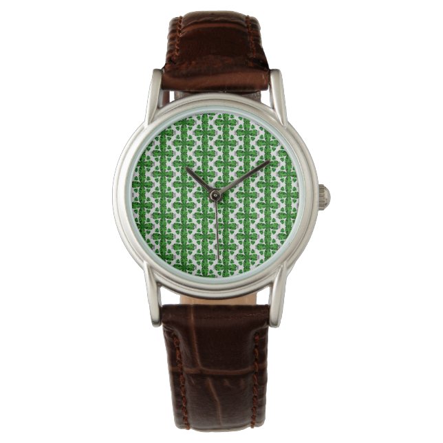 Diamond & Emerald Gemstone Art, grün Armbanduhr (Vorderseite)