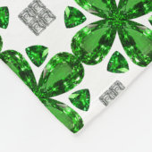 Diamond & Emerald Gemstone Art, grün Fleecedecke (Ecke)