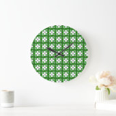 Diamond & Emerald Gemstone Art, grün Große Wanduhr (Zuhause)