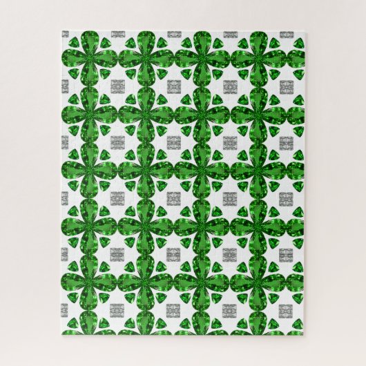 Diamond & Emerald Gemstone Art, grün Puzzle (Vertikal)