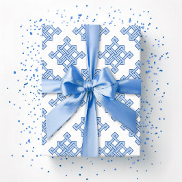 Diamond Endless Knot Hue in Blue Geschenkpapier