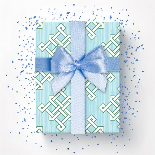 Diamond Endless Knot in Green and Aqua Geschenkpapier