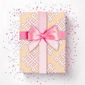 Diamond Endless Knot in Pink and Orange Geschenkpapier