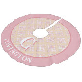 Diamond Endless Knot in Pink + Orange Personalized Leinenimitat Weihnachtsbaumdecke (Schrägansicht)