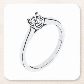 Diamond Engagement Ring Rechteckiger Pappuntersetzer (Vorderseite)