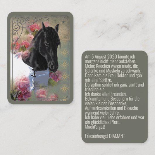 DIAMOND Farewell ~ Visitenkarte (Vorne/Hinten)