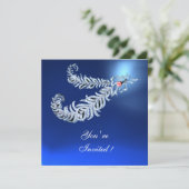 DIAMOND FEATHERS , Blue Sapphire Einladung (Stehend Vorderseite)