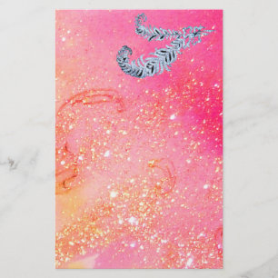 DIAMOND-FEATHERS IN MAGIC GOLD-GLITZERN BRIEFPAPIER