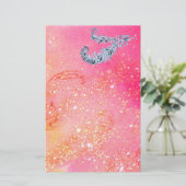 DIAMOND-FEATHERS IN MAGIC GOLD-GLITZERN BRIEFPAPIER (Stehend Vorderseite)