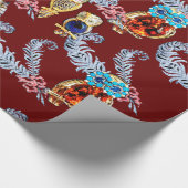 DIAMOND FEATHERS, JEWEL OWLS IN RED GESCHENKPAPIER (Ecke)