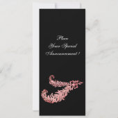 DIAMOND FEATHERS, rosa Einladung (Rückseite)