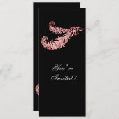 DIAMOND FEATHERS, rosa Einladung (Vorne/Hinten)
