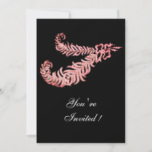 DIAMOND FEATHERS, rosa Einladung