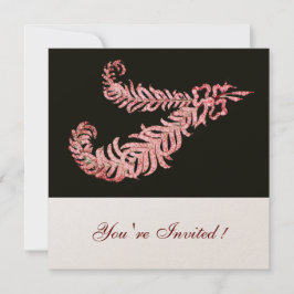 DIAMOND FEATHERS, rosa Gold Metallic Einladung