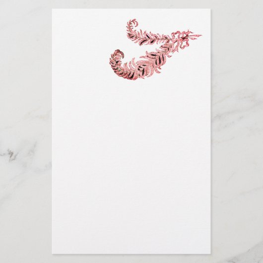 DIAMOND FEATHERS, rosa und weiß Briefpapier (Vorderseite)