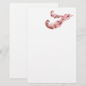 DIAMOND FEATHERS, rosa und weiß Briefpapier (Vorne/Hinten)