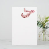 DIAMOND FEATHERS, rosa und weiß Briefpapier (Stehend Vorderseite)