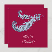 DIAMOND FEATHERS, rot Einladung (Vorne/Hinten)