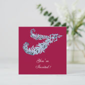 DIAMOND FEATHERS, rot Einladung (Stehend Vorderseite)