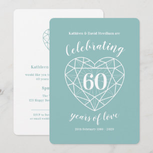 Diamond feiert 60 Jahre Liebe Party lädt ein Einladung