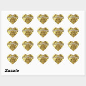 Diamond Fleurette & Satin Gold Herz-Aufkleber (Blatt)