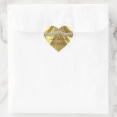 Diamond Fleurette & Satin Gold Herz-Aufkleber (Tasche)