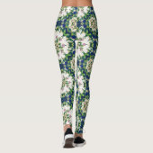 Diamond Floral Mandalas Seamless Pattern Leggings (Rückseite)