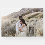 Diamond-Floral Monogram und Foto Wedding Gästebuch (Rückseite)