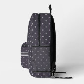Diamond Floret Muster auf Dusty Plum mit Name Bedruckter Rucksack (Rechts)