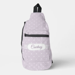Diamond Floret Muster auf Lilac Pink mit Name Crossbody Bag