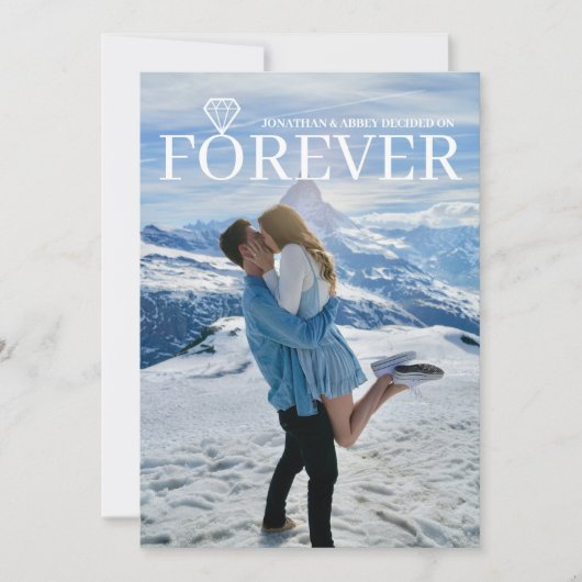 Diamond Forever Hinzufügen doppelseitiger Verlobun Einladung (Vorderseite)