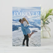 Diamond Forever Hinzufügen doppelseitiger Verlobun Einladung (Stehend Vorderseite)