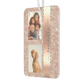 Diamond Foto Glitzer Name Monogram Rose Gold Autolufterfrischer (Links)