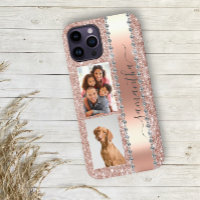Diamond Foto Glitzer Name Monogram Rose Gold