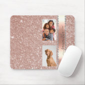 Diamond Foto Glitzer Name Monogram Rose Gold Mousepad (Mit Mouse)