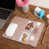 Diamond Foto Glitzer Name Monogram Rose Gold Mousepad