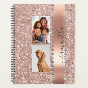 Diamond Foto Glitzer Name Monogram Rose Gold Planer