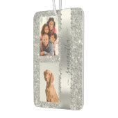 Diamond Foto Glitzer Name Monogram Silver Autolufterfrischer (Links)