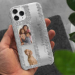 Diamond Foto Glitzer Name Monogram Silver Case-Mate iPhone Hülle<br><div class="desc">Jeder Glitzer oder Diamanten im Design sind Fotos und simuliert. Dieses Design kann in dem Bereich personalisiert werden, der durch das Ändern des Fotos und/oder Textes zur Verfügung gestellt wird. Sie können auch angepasst werden, indem Sie auf Vorlage personalisieren klicken und dann auf die Schaltfläche klicken, um weitere Optionen anzupassen,...</div>