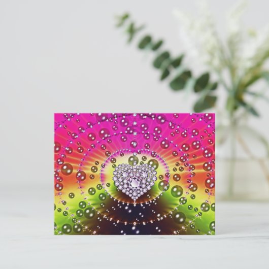 Diamond-Fraktal Postkarte (Stehend Vorderseite)