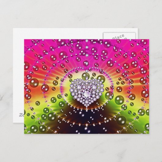 Diamond-Fraktal Postkarte (Vorne/Hinten)