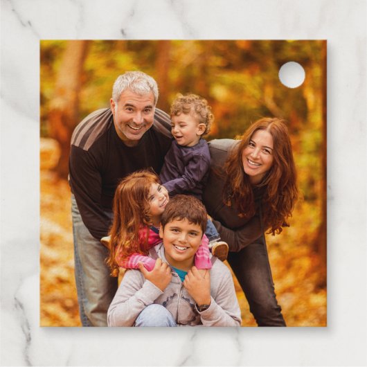 Diamond Gatsby Geometric Foto Real Gold Foil Geschenkanhänger (Rückseite)