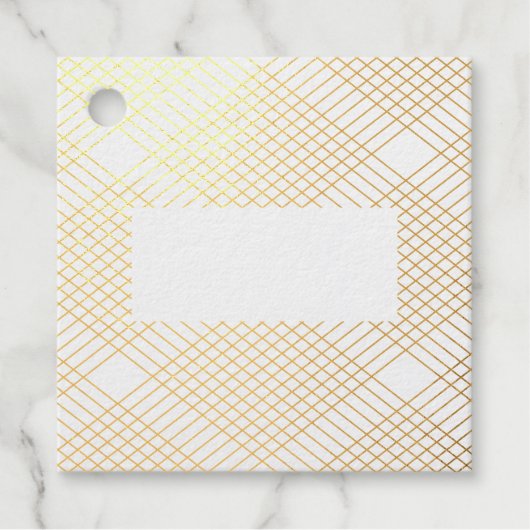Diamond Gatsby Geometric Foto Real Gold Foil Geschenkanhänger (Vorderseite)