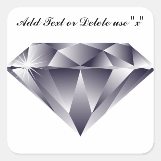 Diamond Gem Edelstein Design Optionale benutzerdef Quadratischer Aufkleber (Vorderseite)
