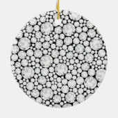 Diamond Gems Monogram Initial Black Elegant Keramik Ornament (Hinten)