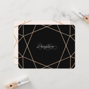 Diamond Gemstone Geometric Chic Hochzeitsempfang Einladung
